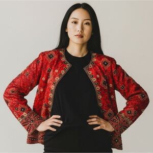 Glass Beaded Silk And Sequin Jacket